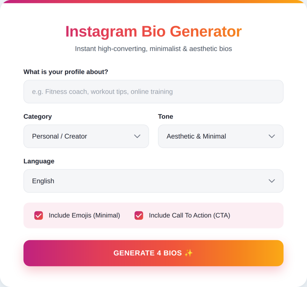 instagram bio generator
